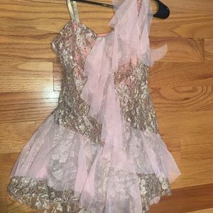 PINK AND GOLD LEOTARD DRESS